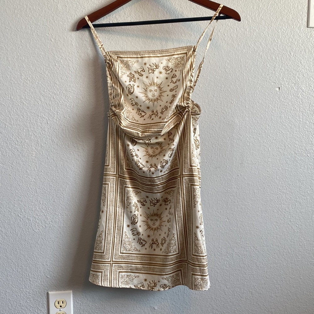 Danielle Bernstein White Astrology Mini Slip Dress